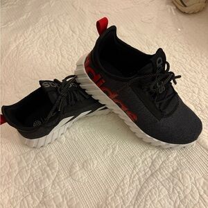 adidas Kids Black Sneakers with Red Logo Accents Kaptir 3.0